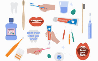 What is the proper order for brushing flossing and rinsing