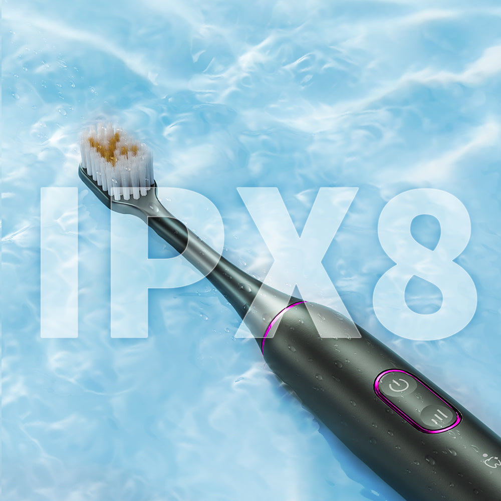 IPX8 waterproof black electric toothbrush
