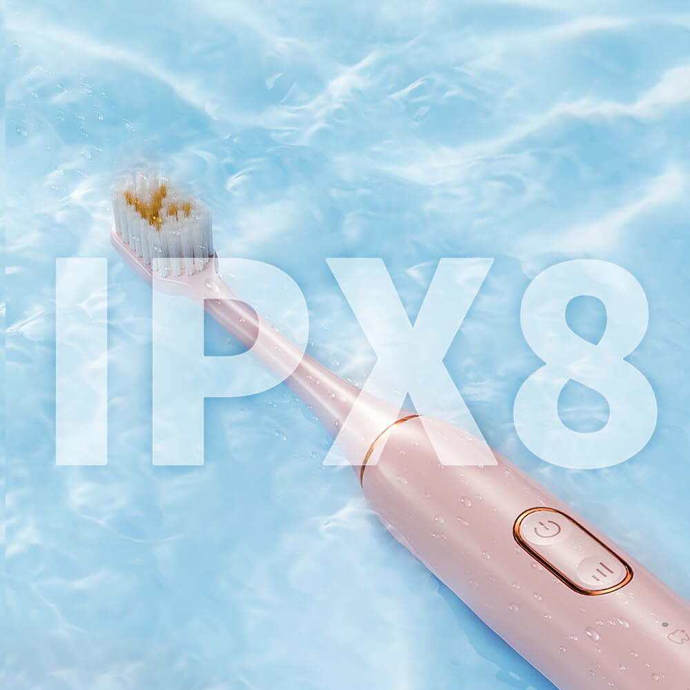IPX8 waterproof pink electric toothbrush